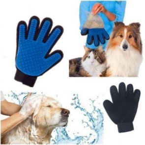 Pet Grooming Glove Dog Cat Blue True Touch