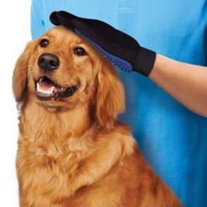 Pet Grooming Glove Dog Cat Blue True Touch