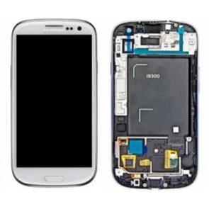 Samsung Galaxy S3 LCD assembly with frame i9300 - White